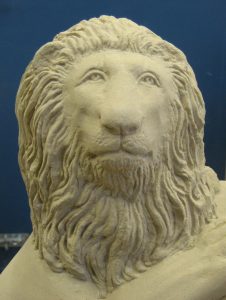 Sussex Sandstone carving lion head