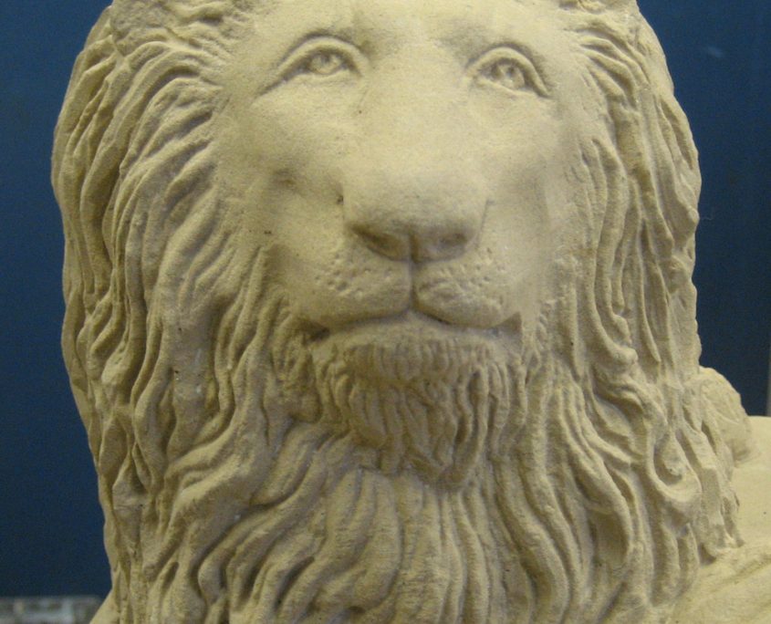 Sussex Sandstone carving lion head
