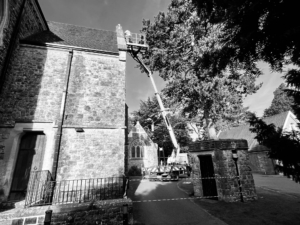 Church stone repair work
