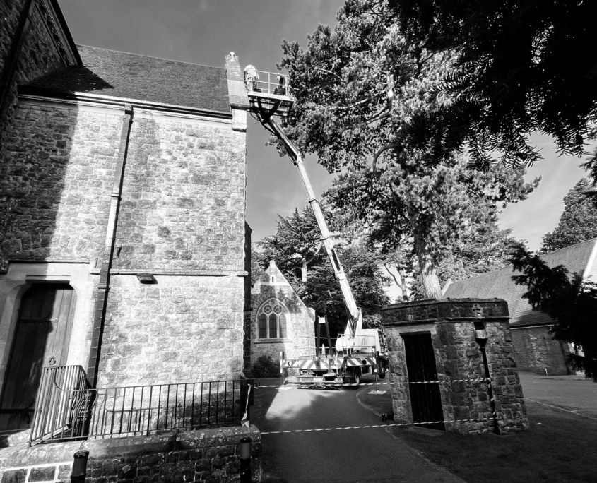 Church stone repair work